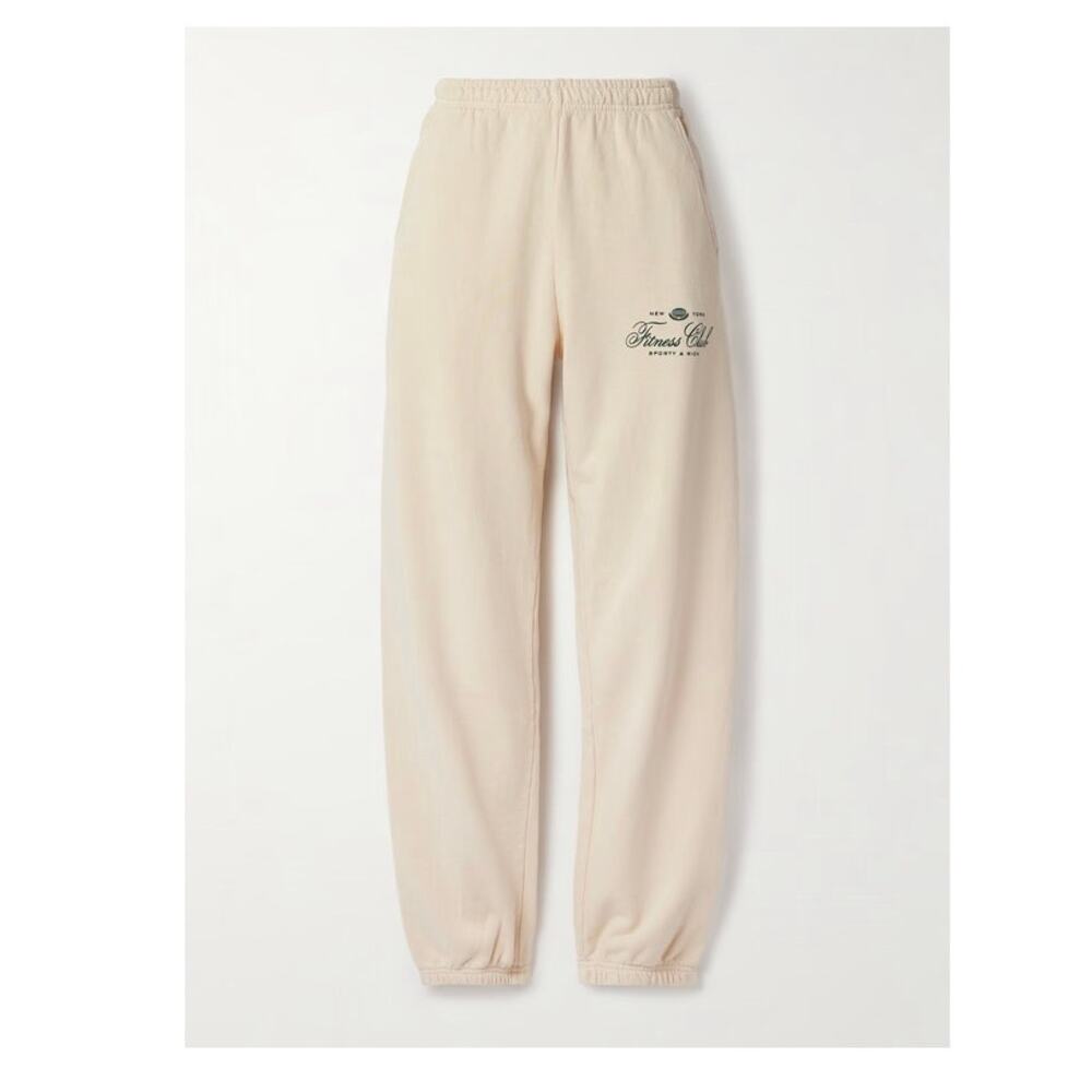 Sporty & Rich Fitness World Cream Track Pants - Large (new) - Picture 1 of 6